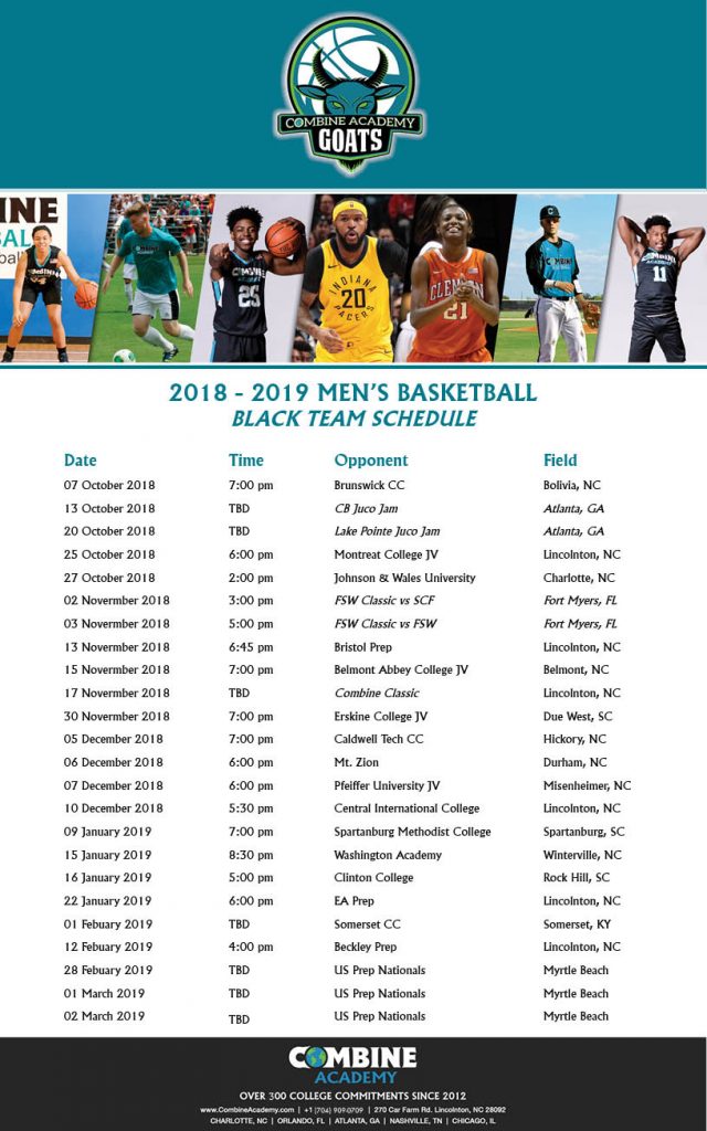 Combine Academy Men's Basketball Black Team