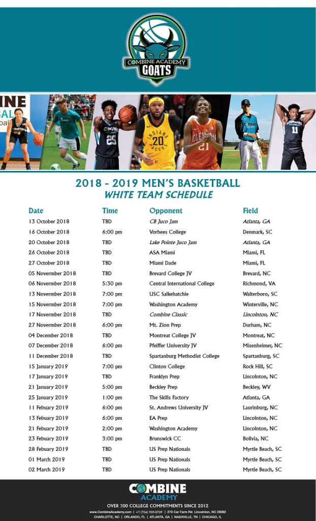 Combine Academy Men's Basketball White Team