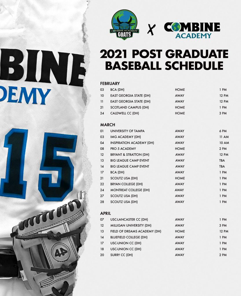 Men's Post Graduate Baseball Schedule - Combine Academy Men's Post Graduate Baseball Schedule - Combine Academy