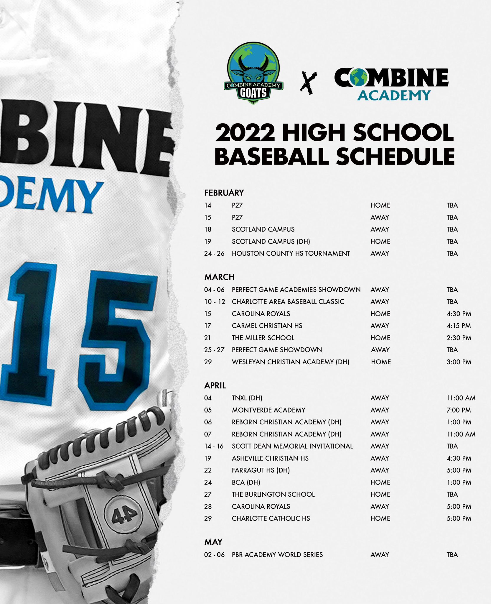 Men's High School Baseball Schedule Combine Academy