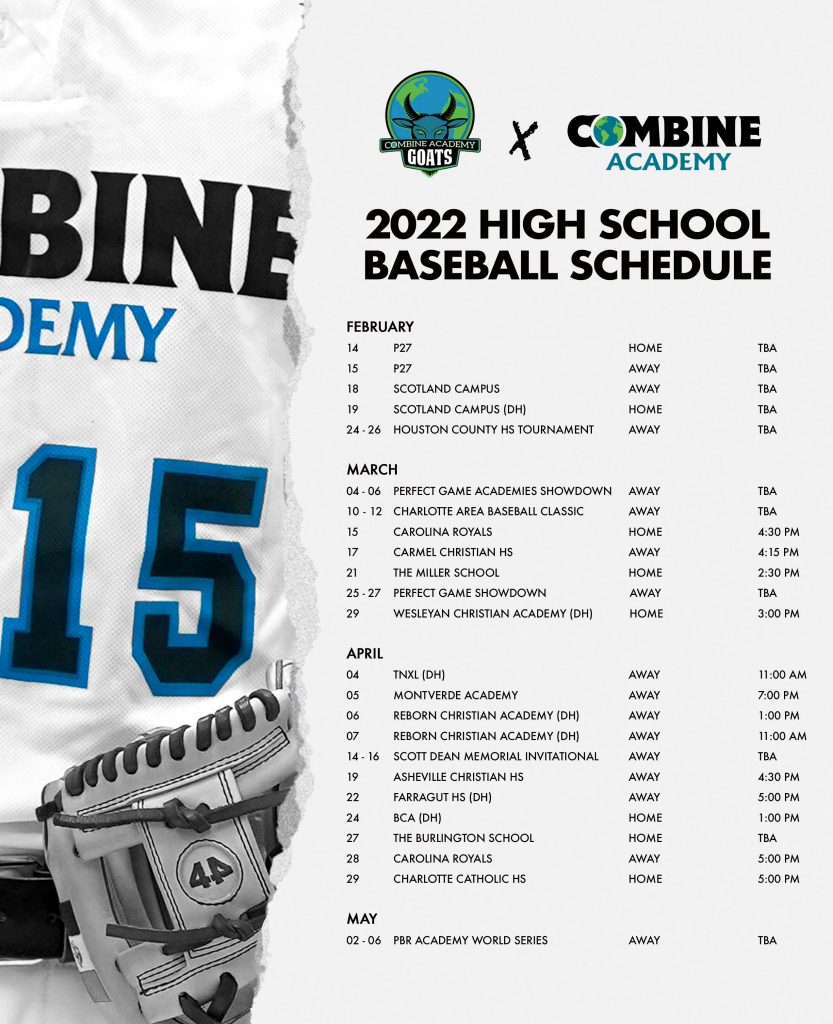 2022 Combine Academy HS Baseball Schedule