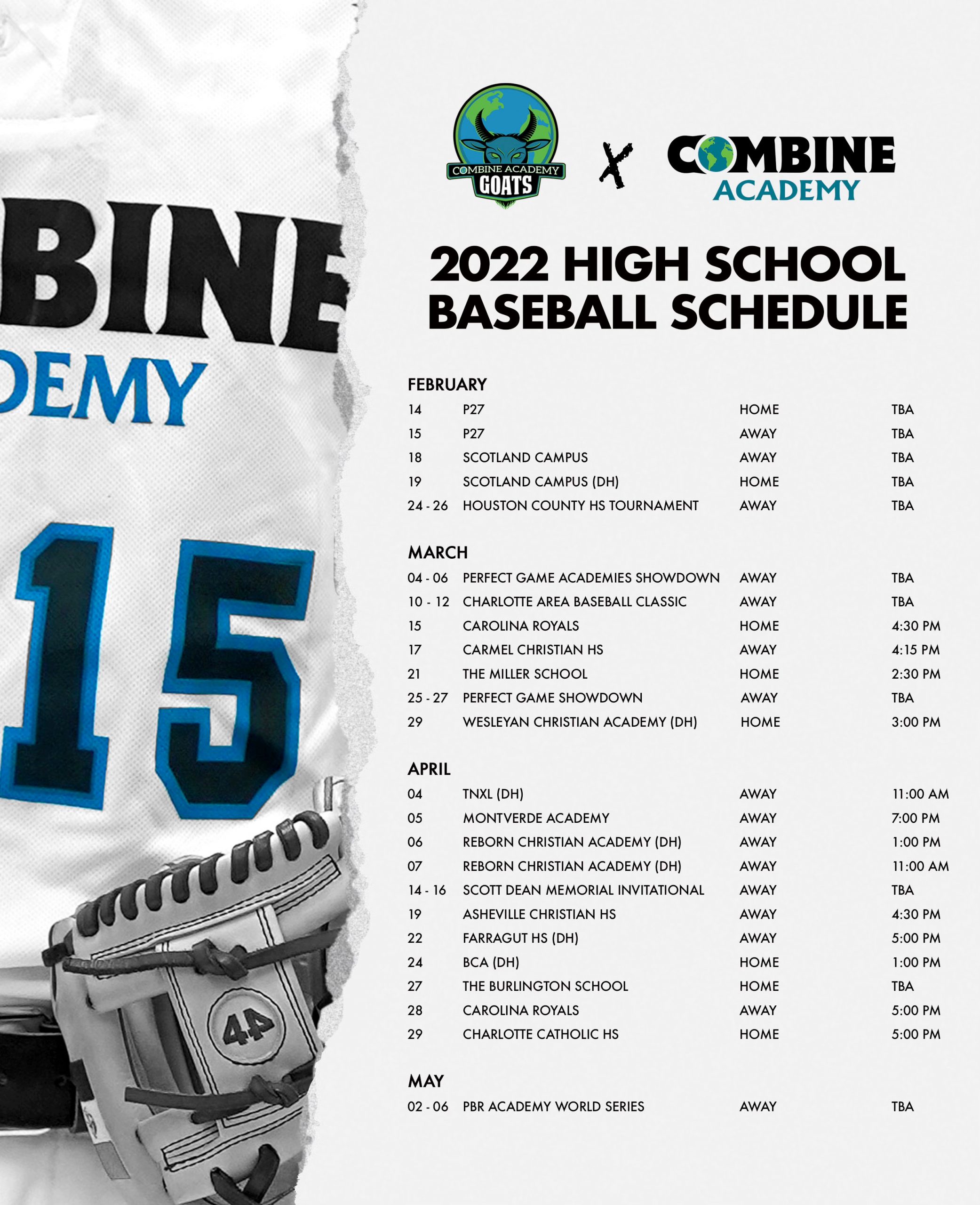 Men's High School Baseball Schedule Combine Academy