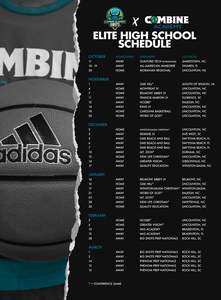 24-25 Combine Academy Elite Schedule