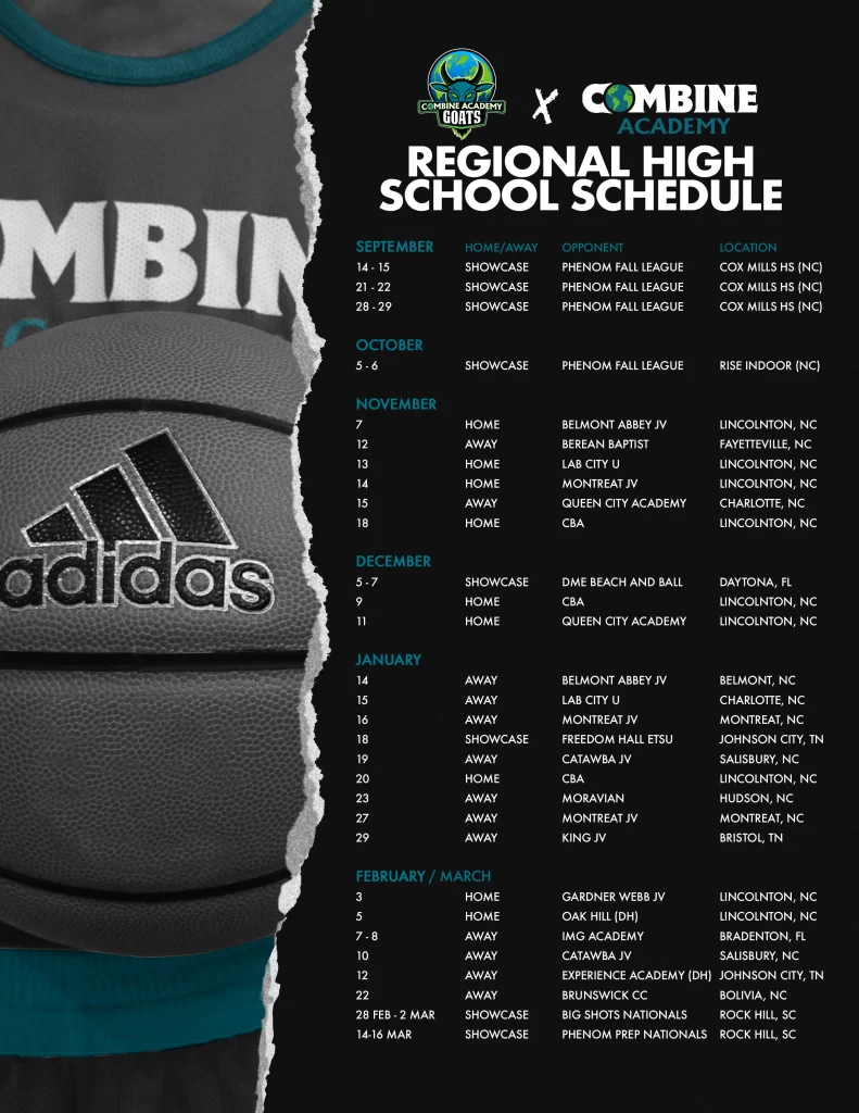 24-25 Combine Academy Regional Schedule