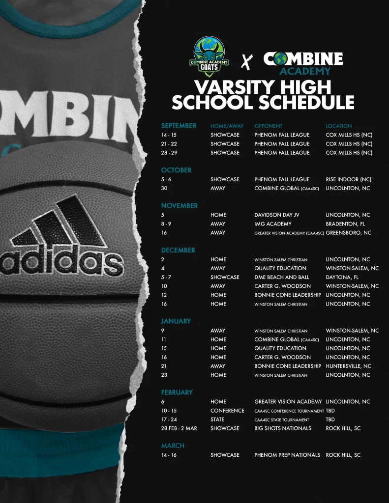 24-25 Combine Academy Varsity Schedule