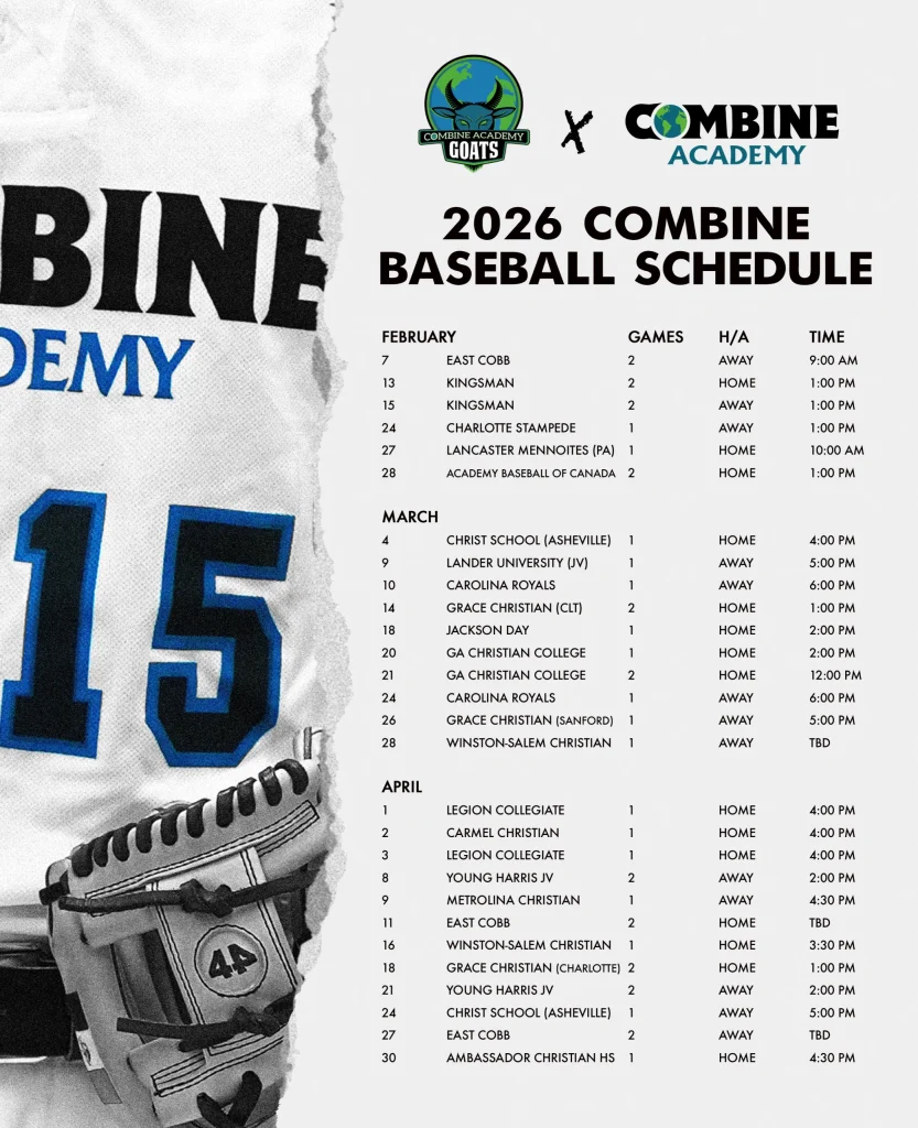 2026 Combine Academy Baseball Schedule