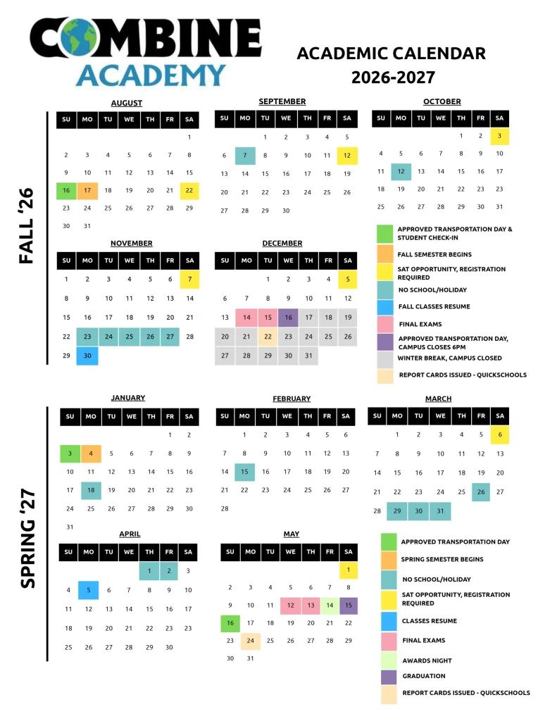 2026 - 2027 Combine Academy Academic Calendar (FINAL)